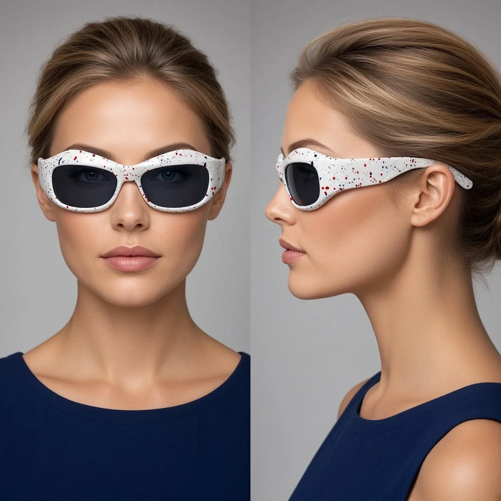 Women Sunglasses Fashion Shield Retro Luxury Style Outdoor White Frame Thick New